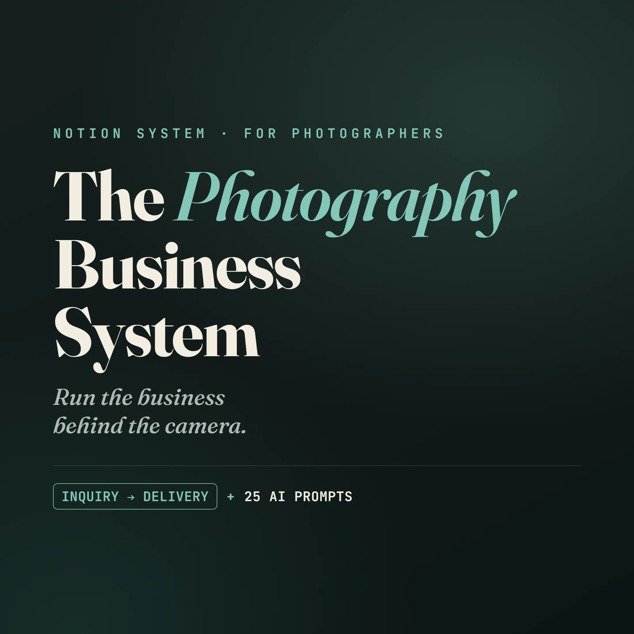 The Photography Business System — cover